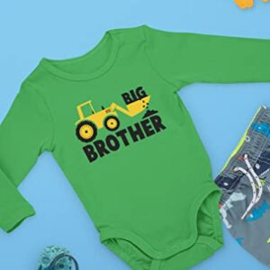 Tstars Little Brother Tractor Loving Boys Baby Long Sleeve Bodysuit 6M Green