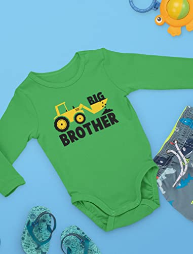 Tstars Little Brother Tractor Loving Boys Baby Long Sleeve Bodysuit 6M Green