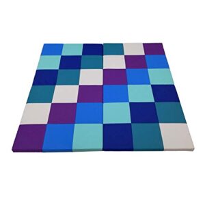 factory direct partners 12266-ctpu softscape playtime space saver 4-section folding activity mat for infants and toddlers – contemporary/purple