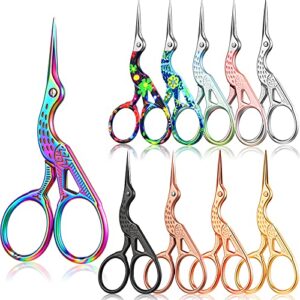 embroidery scissors rainbow stork scissors crane scissors stainless steel small craft scissors diy tools dressmaker shears for embroidery sewing(multiple color,10)