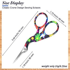 Embroidery Scissors Rainbow Stork Scissors Crane Scissors Stainless Steel Small Craft Scissors DIY Tools Dressmaker Shears for Embroidery Sewing(Multiple Color,10)