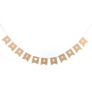 junxia swallowtail shaped banners natural burlap baby shower banner with jute cord party decoration