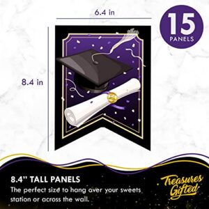 Treasures Gifted Purple Graduation Banner 2023 - Graduation Party Supplies - Graduation Decorations Class of 2023 - Graduation Party Supplies - Congratulations Banner Purple - Congrats Grad Banner