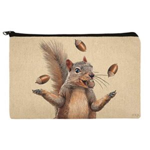 squirrel juggling his nuts crazy funny pencil pen organizer zipper pouch case