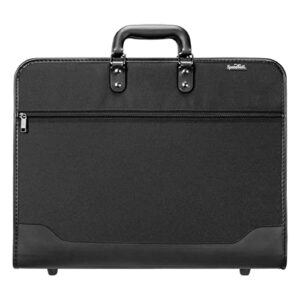 speedball universal heavy duty art portfolio carrying case with handles for storing and transporting artwork, sketch, drawing and canvas, black, 14 x 18 inches