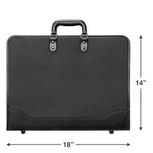 Speedball Universal Heavy Duty Art Portfolio Carrying Case with Handles for Storing and Transporting Artwork, Sketch, Drawing and Canvas, Black, 14 x 18 Inches