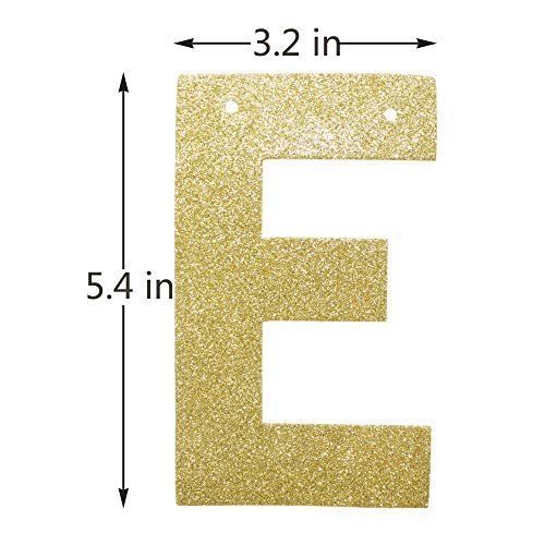 6 Months Banner, Fun Gold Glitter Paper Sign for Baby's 6 Months Old Birthday Party, Kid's 1/2 Birthday Party Decorations Supplies