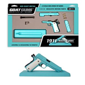 GoatGuns Miniature 1911 Historical Model Tiffany Blue | 1:2.5 Scale Diecast Metal Build Kit