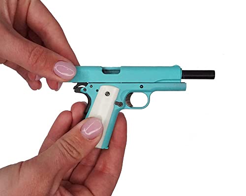 GoatGuns Miniature 1911 Historical Model Tiffany Blue | 1:2.5 Scale Diecast Metal Build Kit