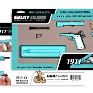 GoatGuns Miniature 1911 Historical Model Tiffany Blue | 1:2.5 Scale Diecast Metal Build Kit