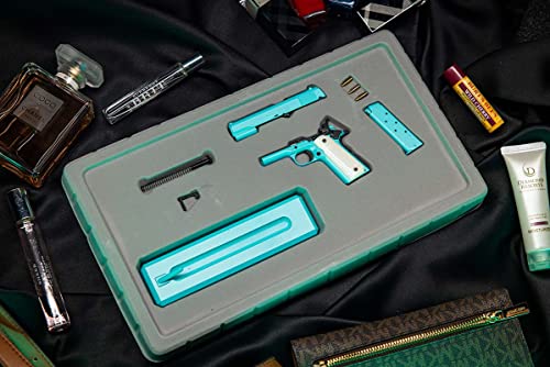 GoatGuns Miniature 1911 Historical Model Tiffany Blue | 1:2.5 Scale Diecast Metal Build Kit