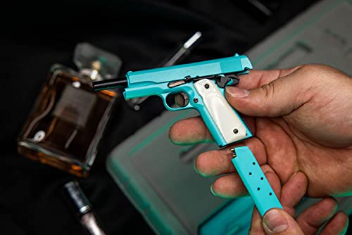 GoatGuns Miniature 1911 Historical Model Tiffany Blue | 1:2.5 Scale Diecast Metal Build Kit