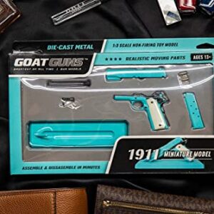 GoatGuns Miniature 1911 Historical Model Tiffany Blue | 1:2.5 Scale Diecast Metal Build Kit