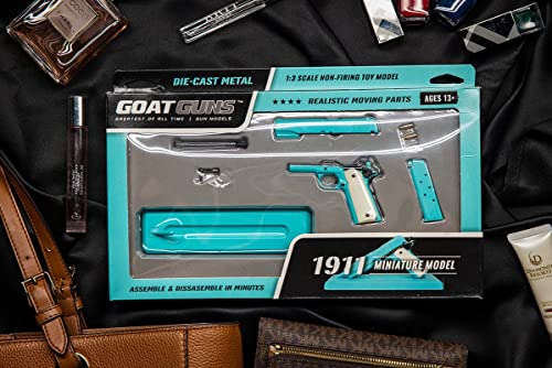 GoatGuns Miniature 1911 Historical Model Tiffany Blue | 1:2.5 Scale Diecast Metal Build Kit