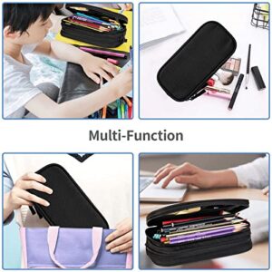 Gesey-R4T Mushroom Snails Butterfly Flower Pattern Pen Pencil Case Bag Big Capacity Multifunction Storage Pouch Organizer with Zipper Office University for Girls Boy Black One Size