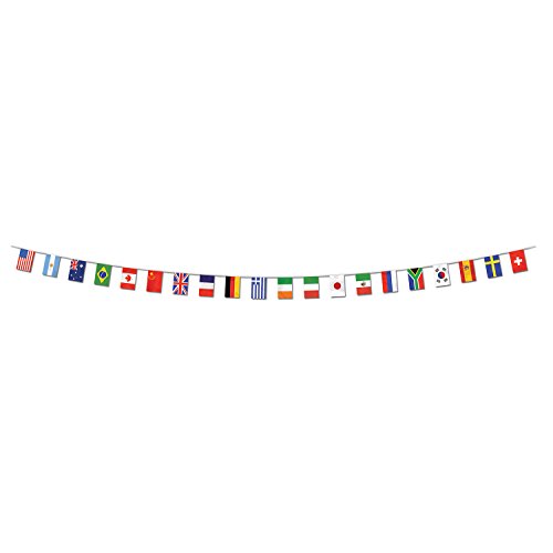 Beistle - 57738 Beistle Party Supplies, International Flag Pennant Banner, Multicolor