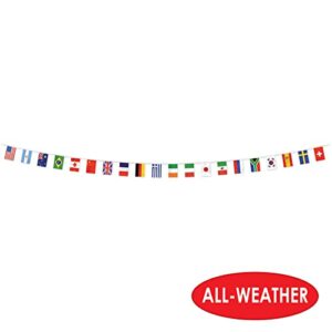 Beistle - 57738 Beistle Party Supplies, International Flag Pennant Banner, Multicolor