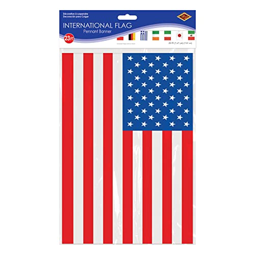 Beistle - 57738 Beistle Party Supplies, International Flag Pennant Banner, Multicolor