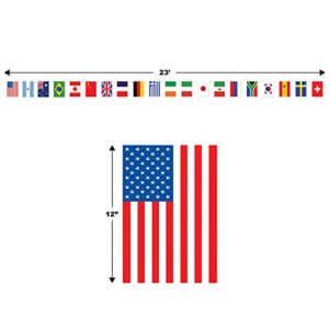 Beistle - 57738 Beistle Party Supplies, International Flag Pennant Banner, Multicolor