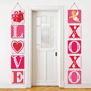 10pack valentine’s day party banners valentine’s day welcome paper door sign porch sign love xoxo cutouts for valentine’s day party decorations supplies