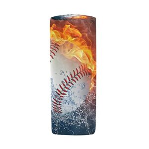 Pencil Bag Sport Baseball Fire Water, Pencil Case Pen Zipper Bag Pouch Holder Makeup Brush Bag for School Work Office2