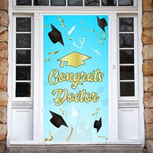 Belrew Congrats Doctor Door Banner, Doctor Graduation Photography Background, Graduation Party Photo Booth Props, Congrats Grad Porch Sign, Medical Graduated Party Door Cover Decorations, Blue