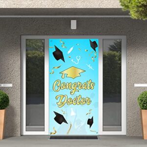 Belrew Congrats Doctor Door Banner, Doctor Graduation Photography Background, Graduation Party Photo Booth Props, Congrats Grad Porch Sign, Medical Graduated Party Door Cover Decorations, Blue