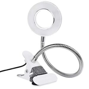 8x magnifying lamp with light, usb powered led magnifying glass clamp for desk for reading crafts sewing hobbies repair or workbench2