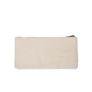 yonben canvas pencil pen case stationery case pouch bag (beige, s)