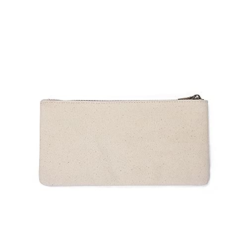 YONBEN Canvas Pencil Pen Case Stationery Case Pouch Bag (Beige, S)