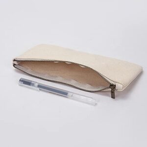 YONBEN Canvas Pencil Pen Case Stationery Case Pouch Bag (Beige, S)