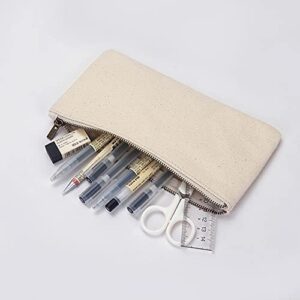 YONBEN Canvas Pencil Pen Case Stationery Case Pouch Bag (Beige, S)