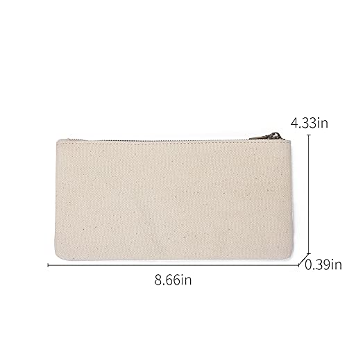 YONBEN Canvas Pencil Pen Case Stationery Case Pouch Bag (Beige, S)