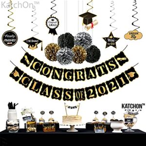 Large Congrats Class Of 2022 Banner for Class Of 2022 Party Decorations - No DIY | Pom Poms, Hanging Swirls with Class Of 2022 Backdrop | Class Of 2022 Decorations Banner for Graduation Party Supplies