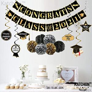 Large Congrats Class Of 2022 Banner for Class Of 2022 Party Decorations - No DIY | Pom Poms, Hanging Swirls with Class Of 2022 Backdrop | Class Of 2022 Decorations Banner for Graduation Party Supplies