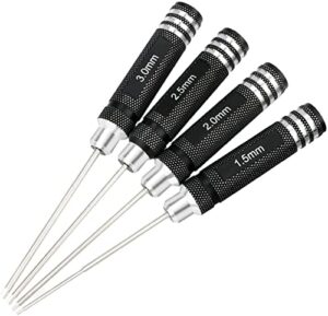 rc hex driver set – 4pcs hex allen screwdriver kit 1.5mm 2.0mm 2.5mm 3.0mm key driver repair tools for rc car traxxas helicopter3
