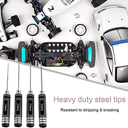 RC Hex Driver Set - 4pcs Hex Allen Screwdriver Kit 1.5mm 2.0mm 2.5mm 3.0mm Key Driver Repair Tools for Rc Car Traxxas Helicopter3