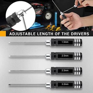 RC Hex Driver Set - 4pcs Hex Allen Screwdriver Kit 1.5mm 2.0mm 2.5mm 3.0mm Key Driver Repair Tools for Rc Car Traxxas Helicopter3