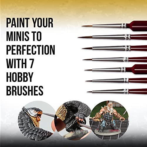 Wargames Delivered Army Painter Brushes - Miniature Paint Brush Set 15 Standard Model Paint Brush: Dry Brush, Effect Brush and Fine Tip Detail Paint Brush, Acrylic Brush set for Plastic Model Painting