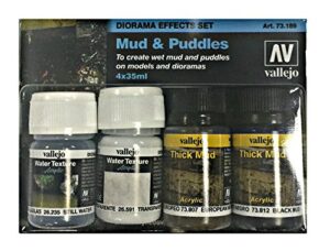 vallejo mud & puddles pigment set, 4x35ml