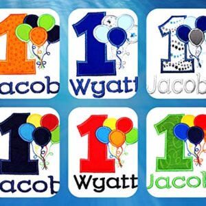 Fantasy Kids Designs First Birthday Boy Outfit Balloons Bodysuit Personalized with Baby Custom Name (Lime Green, 24 Months)