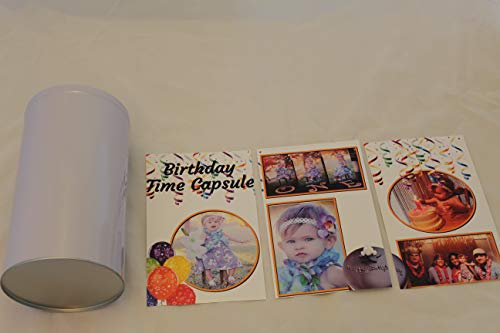 DIY Gifts - Time Capsule Keepsake Kit Storage Container Tin for Any Occasion Party Celebration - Message to The Future - Memory Decorative Craft- Personalize w/Your Photos Scrapbook Embellishments