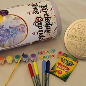 DIY Gifts - Time Capsule Keepsake Kit Storage Container Tin for Any Occasion Party Celebration - Message to The Future - Memory Decorative Craft- Personalize w/Your Photos Scrapbook Embellishments