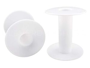 3 pack – cleverdelights 3″ white plastic spools – empty spools – crafts thread cord wire rope roll