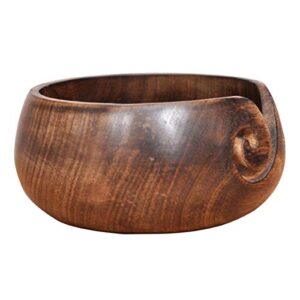 MALLA INC. Wooden Yarn Bowl Made with Mango Wood | Hand-Made Yarn Bowl by Indian Artizans | Yarn Bowl for Knitting & Crochet Accessories