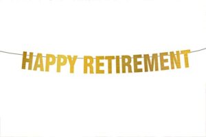 happy retirement banner – gold banner – retirement decorations – party decorations – retirement party – retirement – celebrations – funny banner – party supplies – celebrate retirement