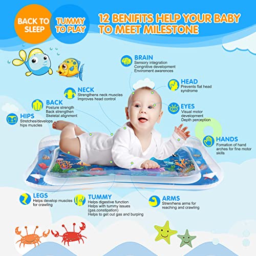 VOCH GALA Tummy Time Water Mat Baby Toys Play Activity Center for 3 6 9 12 Months Infant Boys Girls Ideal Gift for Baby