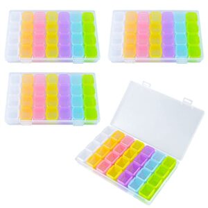 4pcs embroidery storage cases nail and diamond storage box acrylic anti-drop transparent color jewelry box diamond painting box (colorful)