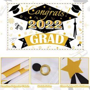 Graduation Banner for Class of 2022 - Graduation Party Supplies Large 73” x 45” Backdrop with 12pcs Balloons 18pcs Hanging Swirls String Graduation Decorations Kit Congrats Grad Indoor Outdoor