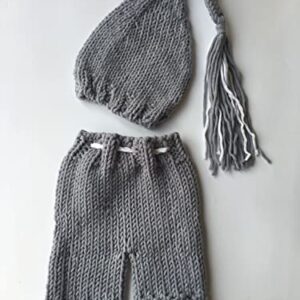 Newborn Photography Props Baby Boy Knitted Outfits Crochet Hat Pants Set